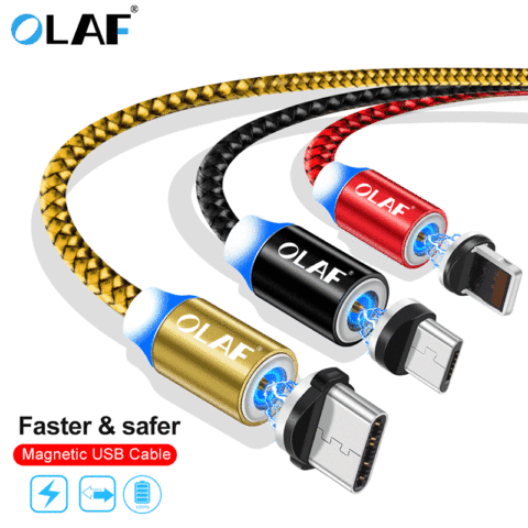 CABLE USB CON LUZ MAGNETICO, IMAN 3 EN 1