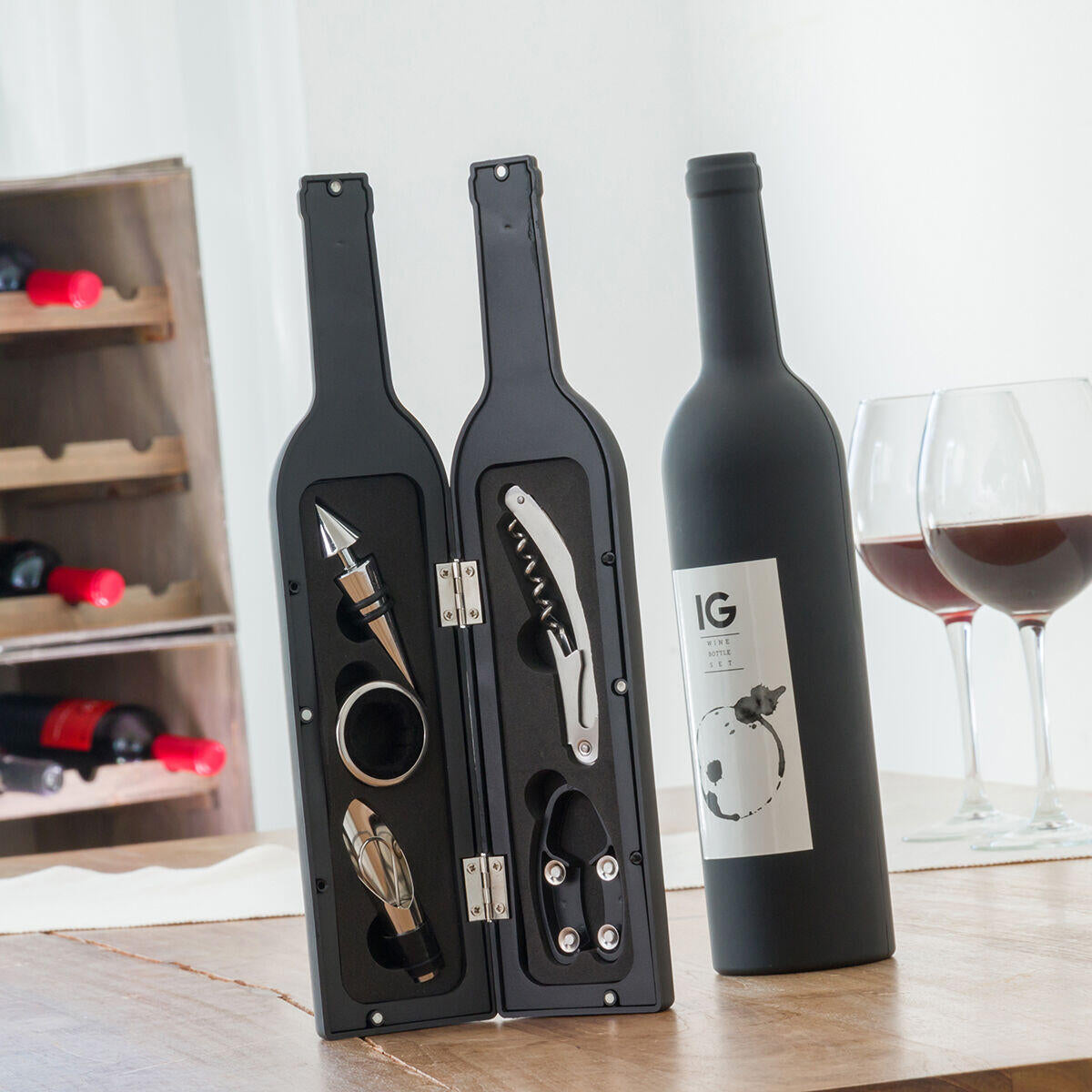 InnovaGoods Wine Bottle Case 5 Pieces