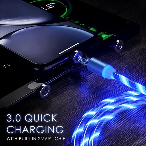 CABLE USB CON LUZ MAGNETICO, IMAN 3 EN 1