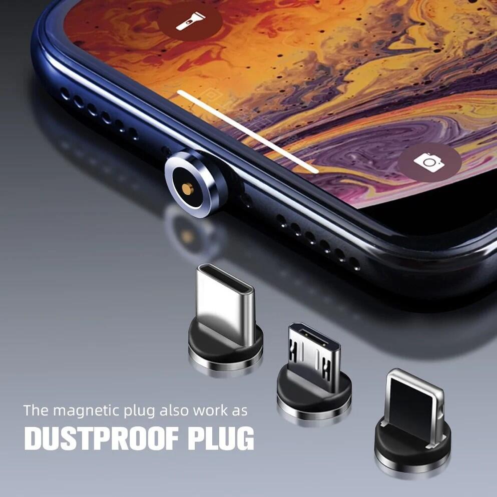 CABLE USB CON LUZ MAGNETICO, IMAN 3 EN 1