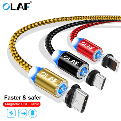 CABLE USB CON LUZ MAGNETICO, IMAN 3 EN 1