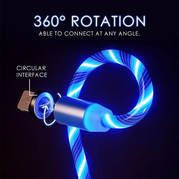 CABLE USB CON LUZ MAGNETICO, IMAN 3 EN 1